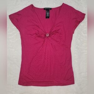 Kenneth Cole Pink Tie Front Blouse